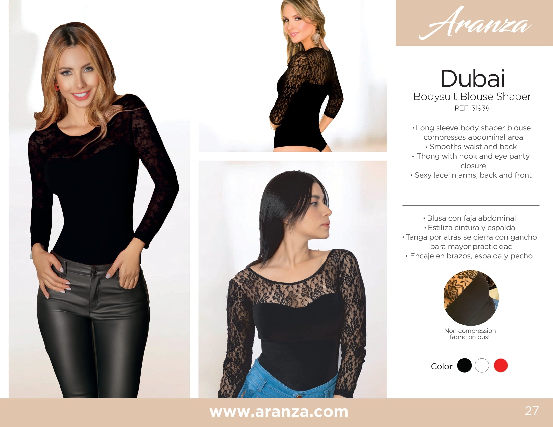 ARANZA Womens Shapewear Body Briefer Sexy Top Bodysuit Blusas